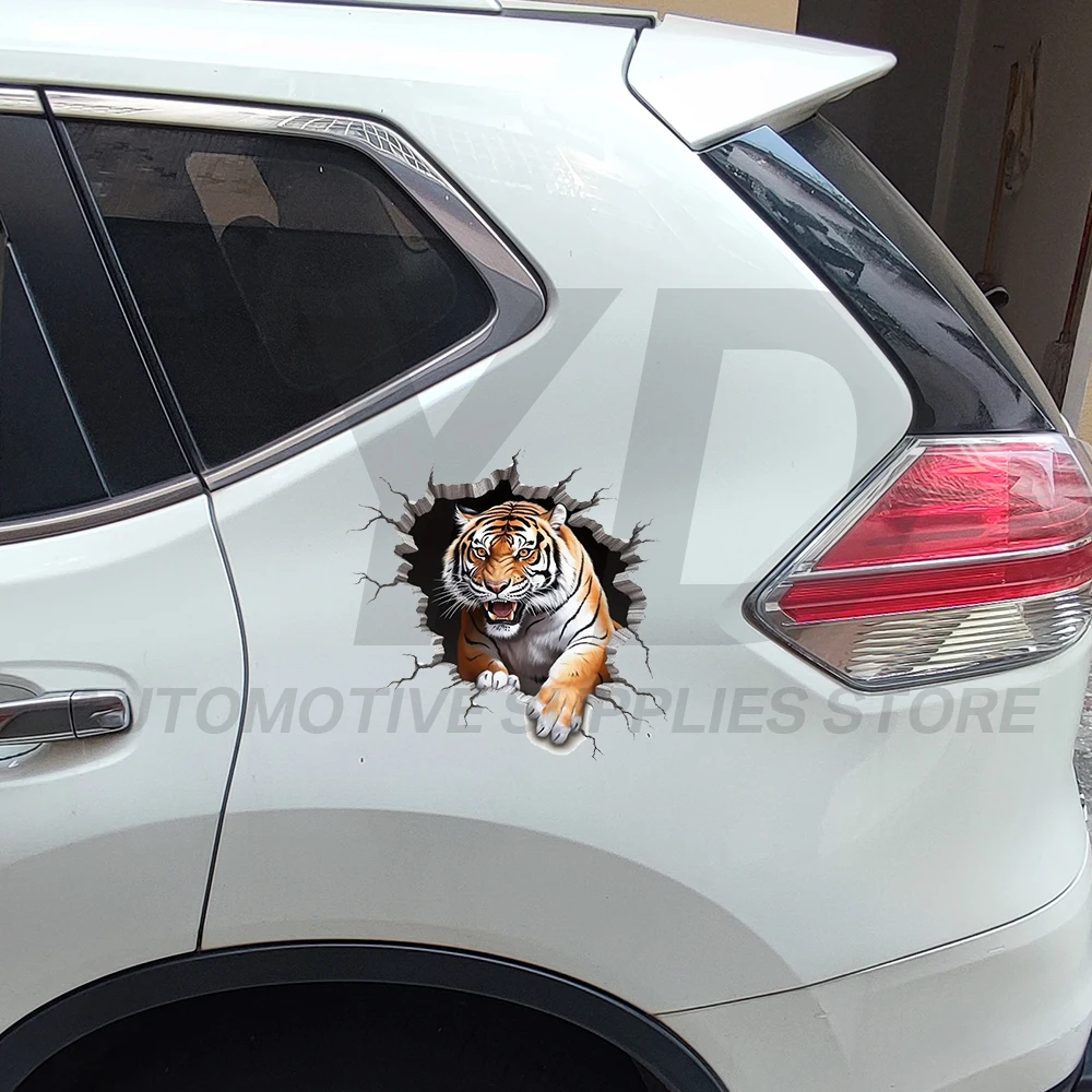 Powerful Angry Tiger 3D Realistic Decal Waterproof Vinyl Sticker for Truck Window Bumper Laptop Tablet Decor Gift for Men DIY