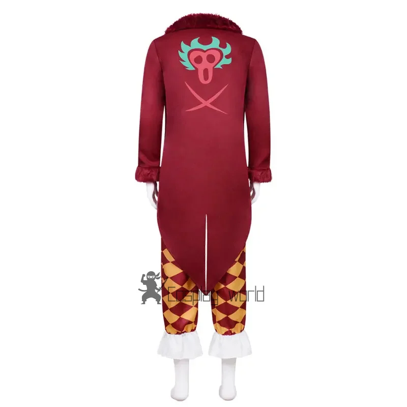 Bartolomeo cosplay jaquetas anime cosplay traje homem vermelho trench calças halloween festa de natal conjunto uniforme