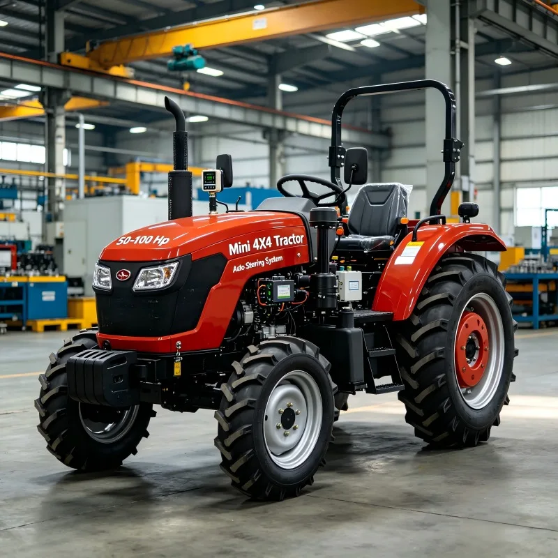 Durable 50HP 4X4 Agricultural Tractor 504 Model Small Scale Farming Machinery