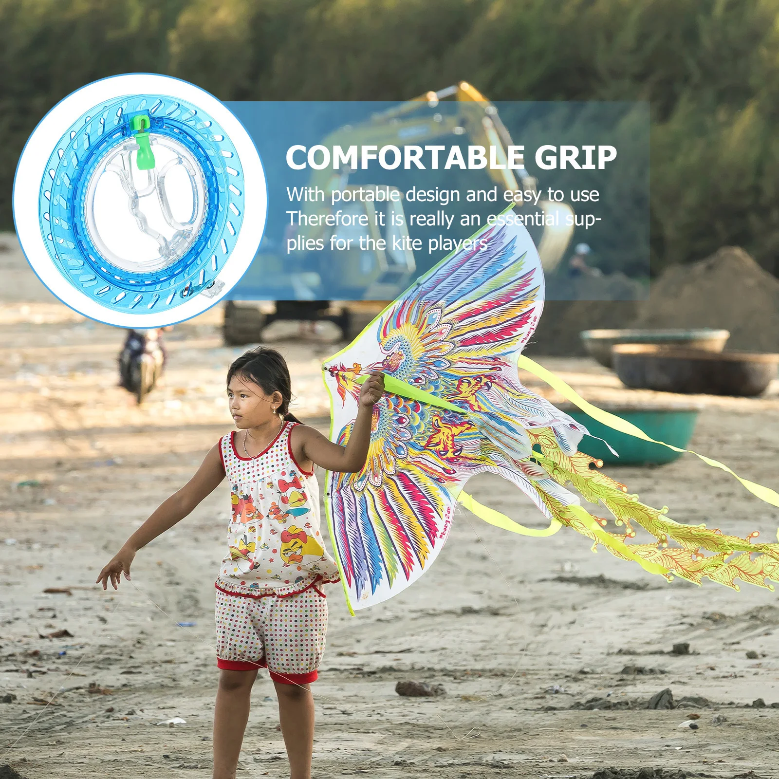 

Portable Kite Line Wheel with High Resistance Reel Sturdy Spool Flying Tool for Years Use Large Protection String Holder