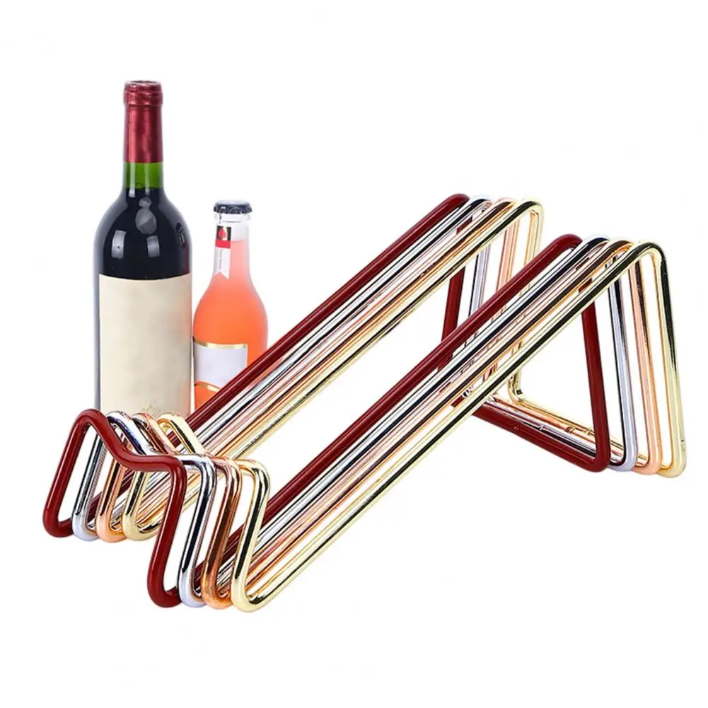 New Simple Wine Rack Curved Metal Beer Holder Champagne Rack Household Bar Counter Decoration Tilted Single Bottle Display