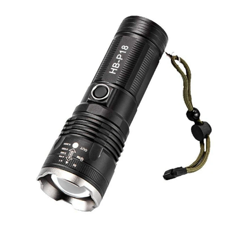 

Outdoor Portable Strong Light LED Flashlight Emergency Waterproof Flashlight Zoom Long-Range Flashlight