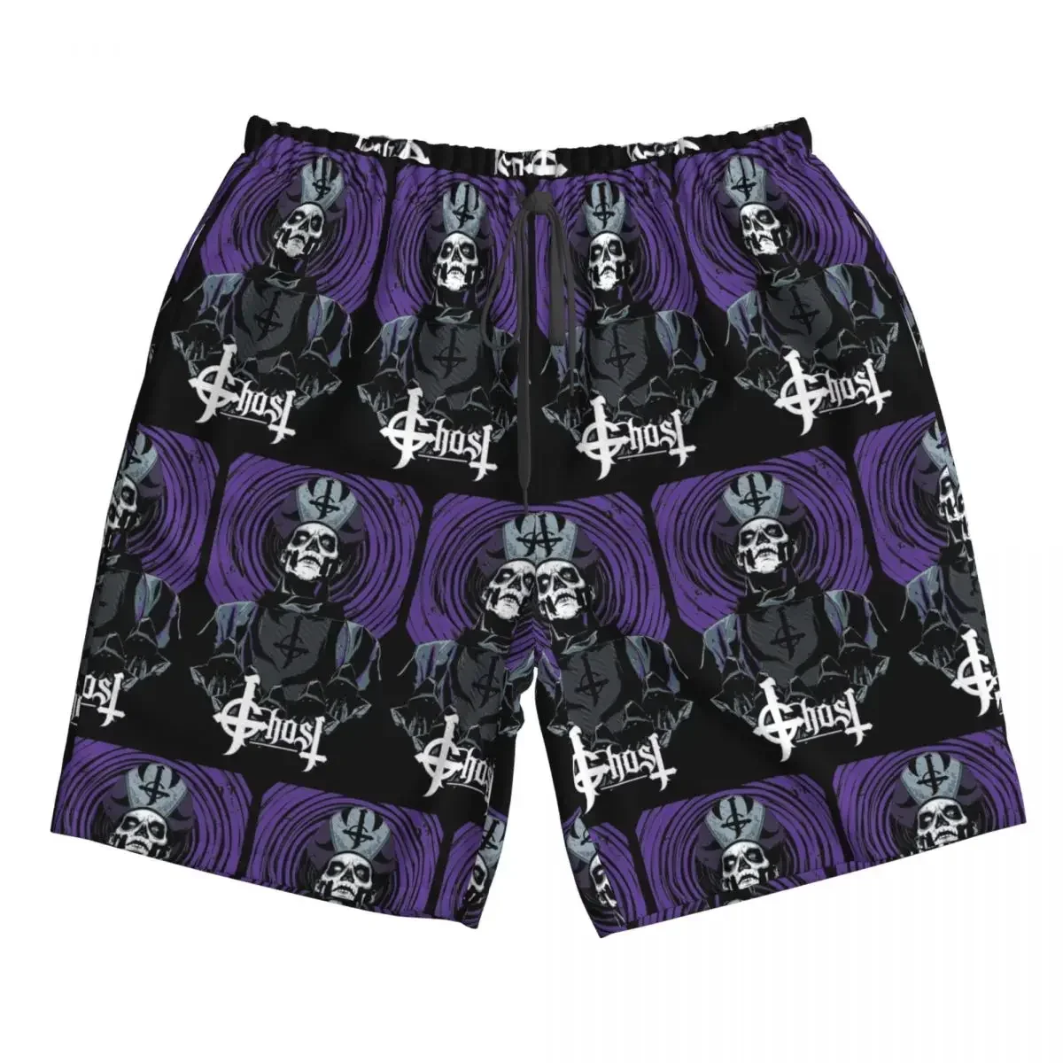 Ghost Heavy Metal Band Trunks Beach Board Shorts Casual Quick Dry Swimming Summer Men Pants
