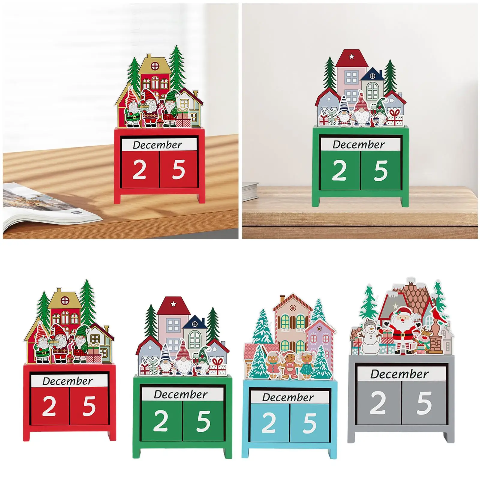 Christmas Number Calendar Advent Calendar with Wood Blocks Wood Ornament for