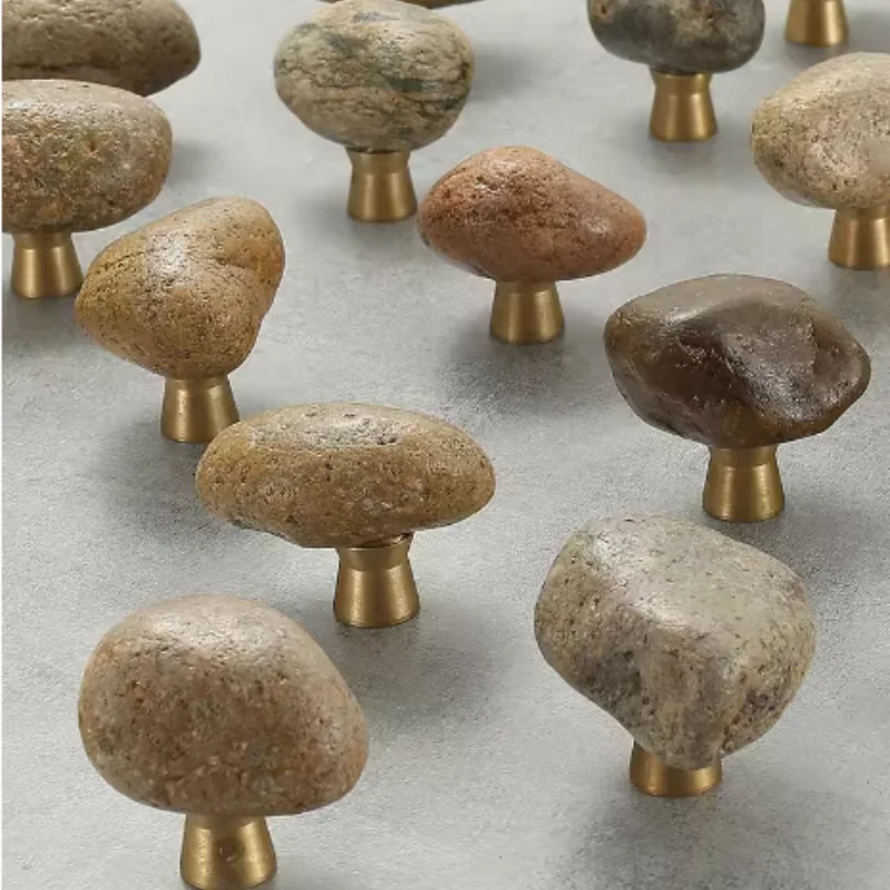 Natural Stone Furniture Handles Creative Rock Door Pulls Drawer Knobs Furniture Decoration Hardware