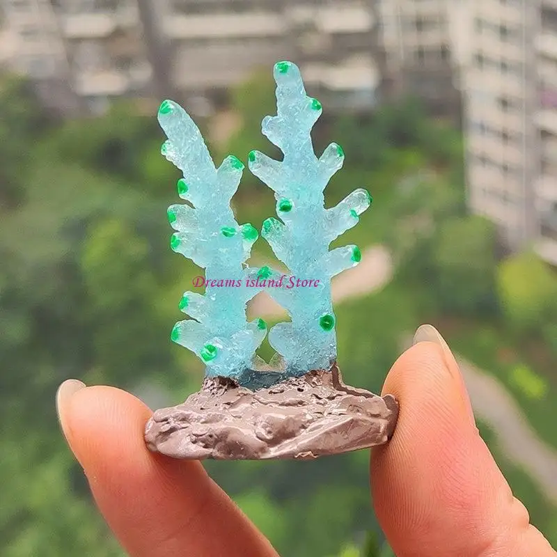 수생물 산호성 입상 물고기 발자국 빛나는 장식 수족관 가라 앉을 수있는 장식용 hx6c