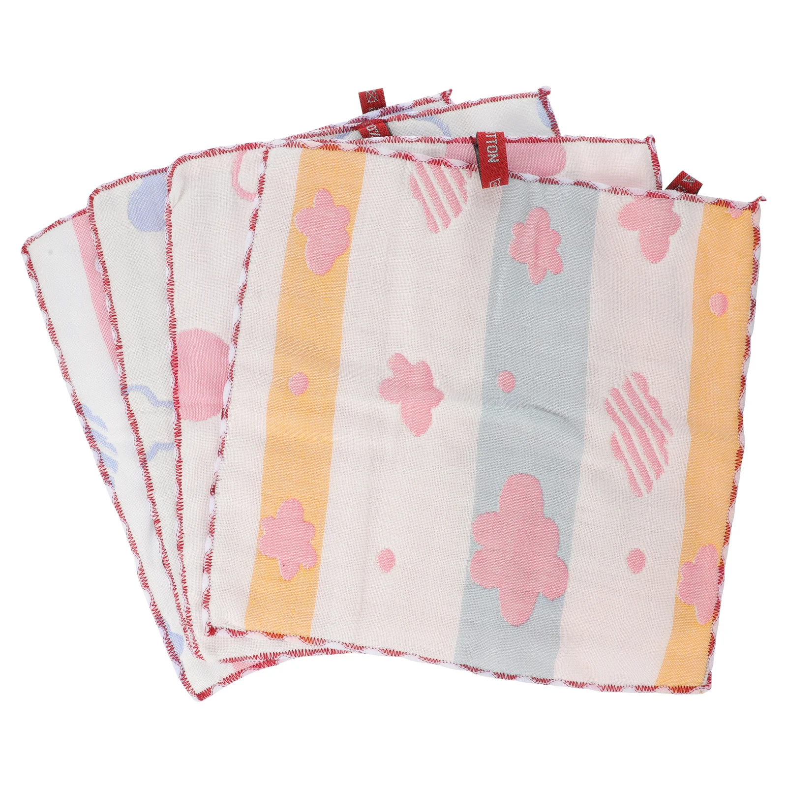 4Pcs Baby Saliva Towel Cotton Washable Reusable Newborn Face Wipes Nursing Towel for Teething Infants Toddler Drool Cloth