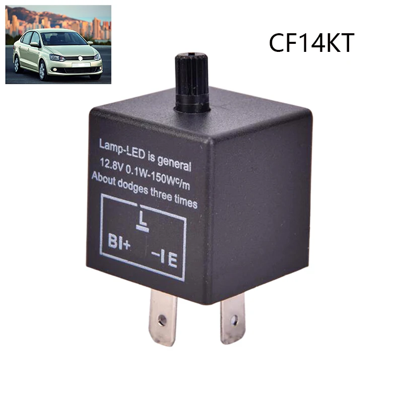 12V 3 Pin CF13 CF14 JL-02 Electronic Car Flasher Relay to Fix LED Light Turn Signal Hyper Flash Blinking Light