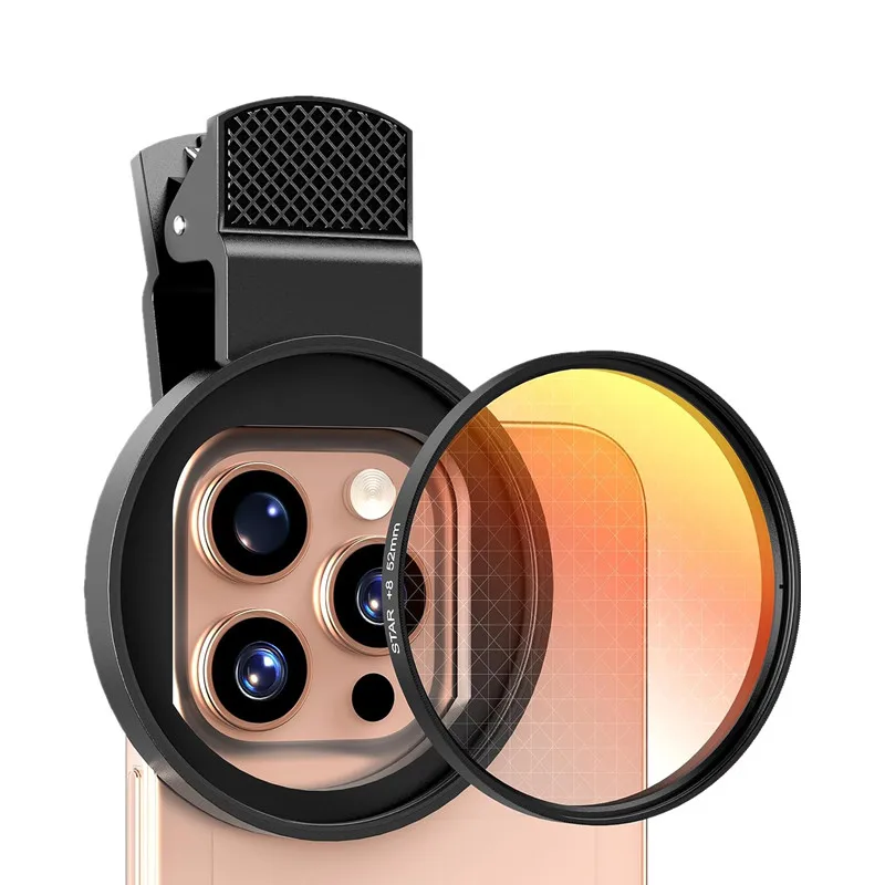 

SANOTO Photography Studio Accessories 8 Points Star Filter,52mm Rotatable Star Lens with Phone Clip for Jewelry Photo Light Box