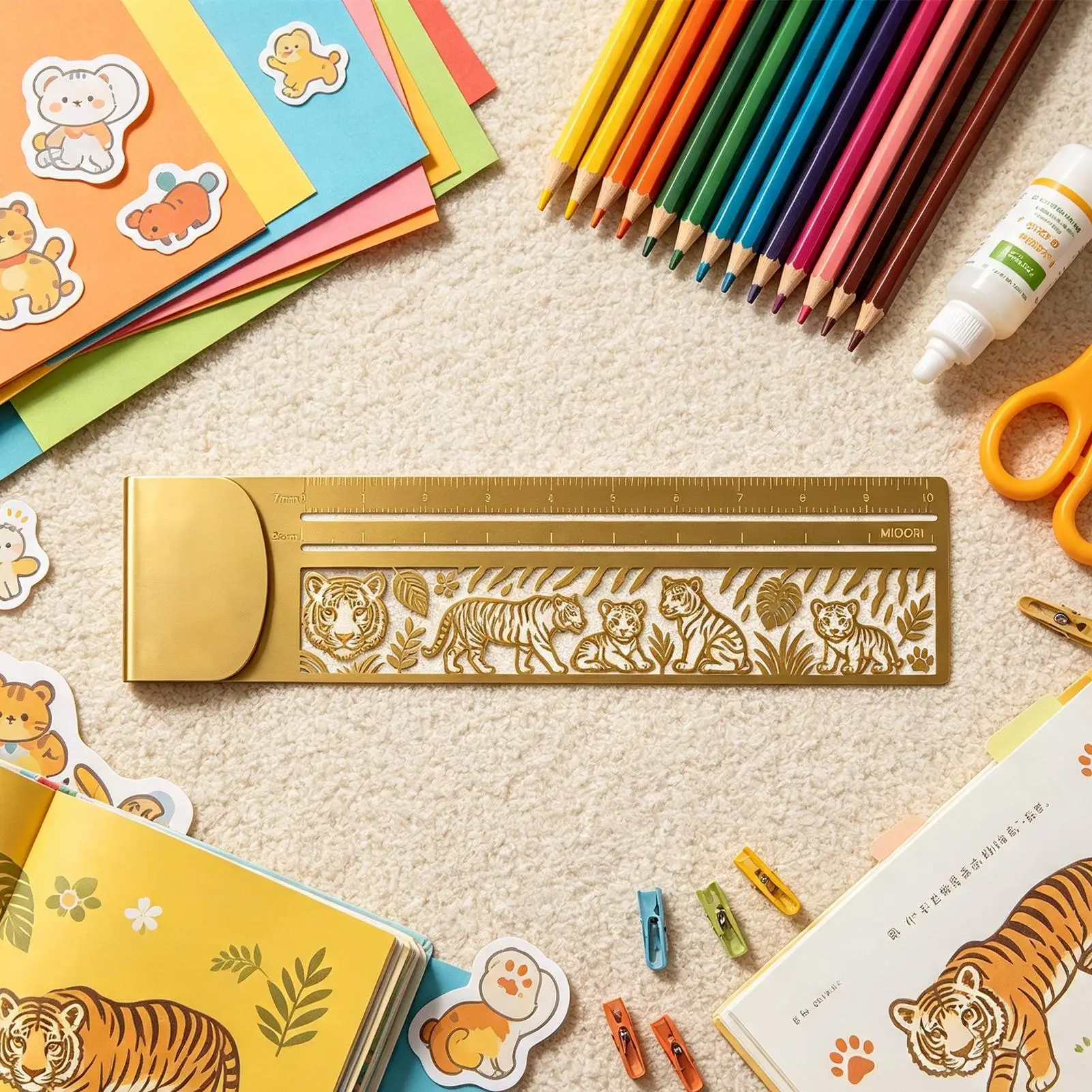 Cute Dog Tiger Dinosaur Hollow Patterns Bookmark Page Marker Hollow Notebook Ruler With 10cm Scale Planner Bookmark Ruler