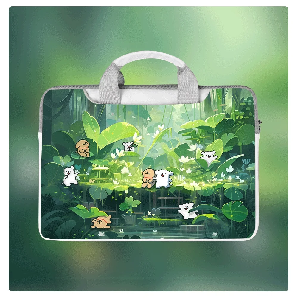 

Multifunctional Laptop Bag Cartoon Dog HD 12 14 16 Inch Suitable for Apple Dell Protective Case Portable Crossbody Shoulder Bag