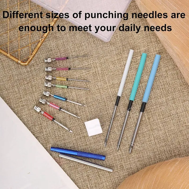 13Pcs Punch Needle Kit, Punch Embroidery Kit With 7 Sizes Punch Needle Heads Punch Needle Kit For Adult Durable Easy To Use