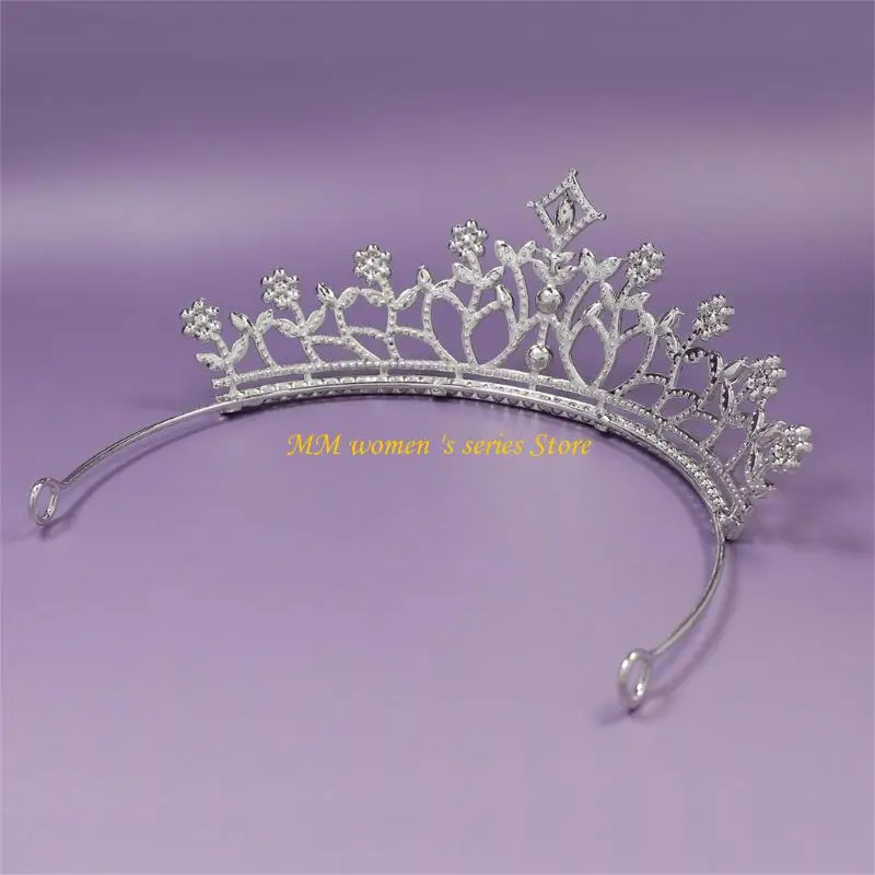 

Q39C Durability Rhinestones Headbands Stylish Women Headpiece Role Playing Crowns