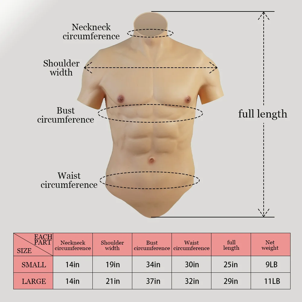 Silikon Muskel Brust Realistische Männliche Brust Weste Bauch Muskel Simulation Haut Silikon Weich