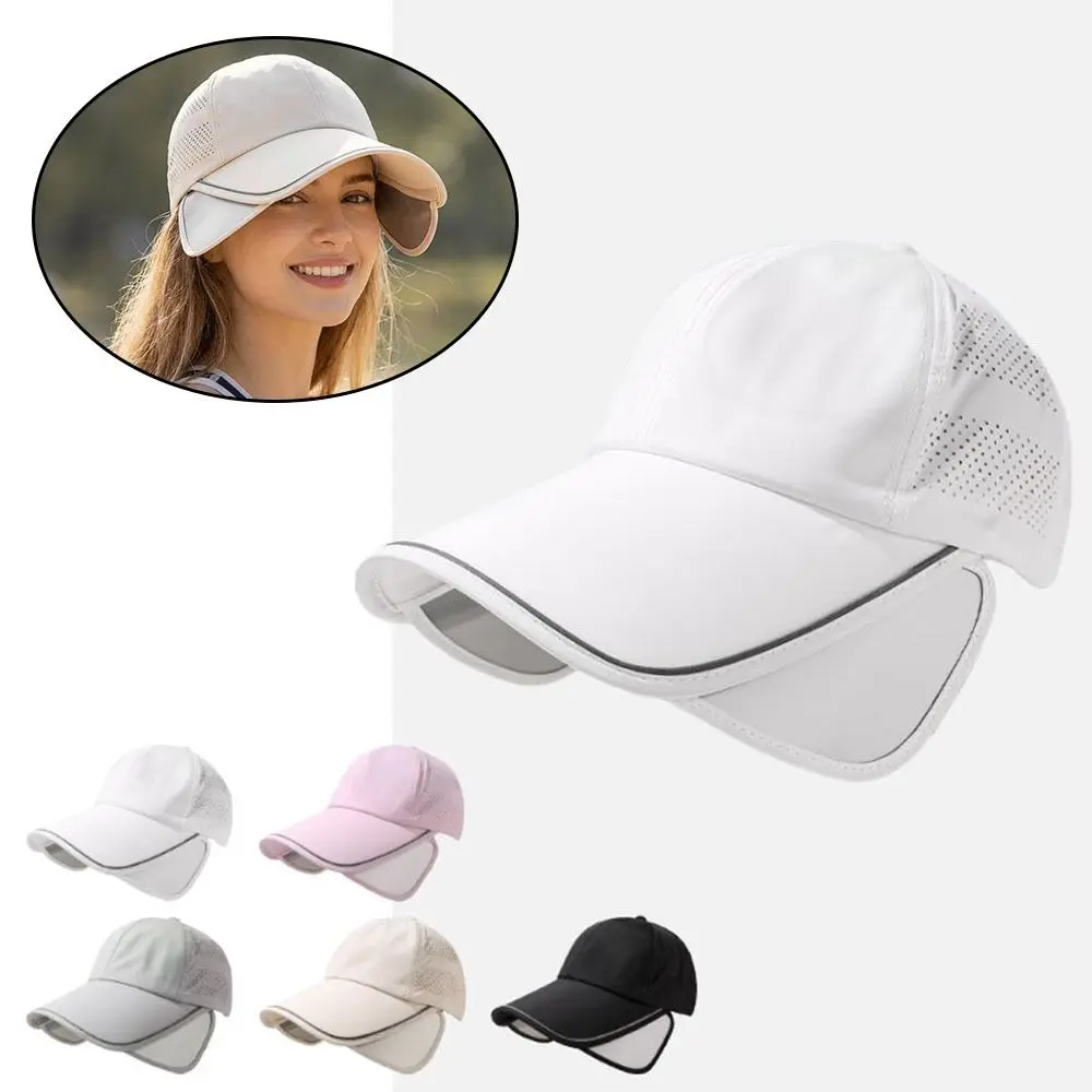 Portable Wide Brim Baseball Hat Quick Dry Sunscreen Sports Cap Retractable Anti-UV Fishing Hat Unisex