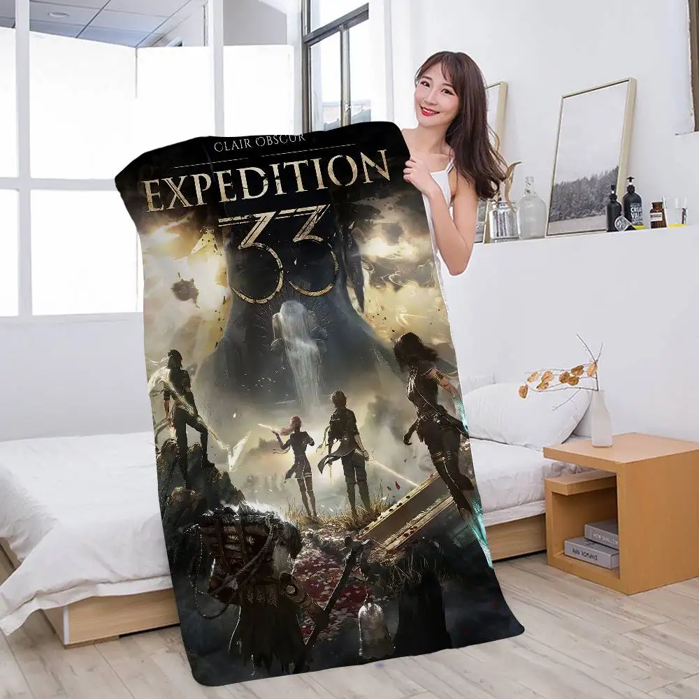 Game Clair O-Obscur E-Expedition 33 Bath Towel Microfiber Soft Water Absorbing For Girl Kids Decorative Cartoon Beach Towel