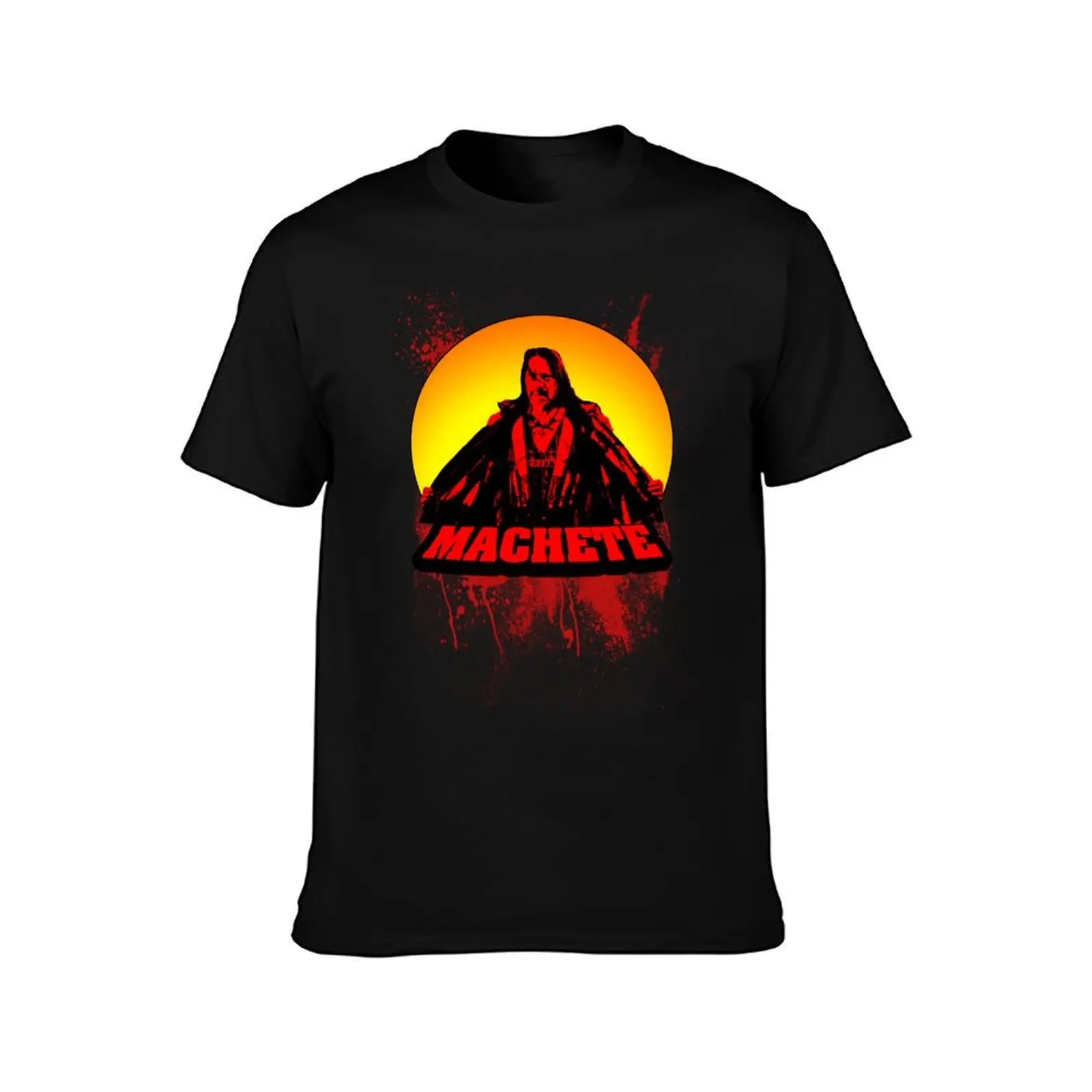 Machete T-Shirt, Summer Casual Cotton Tee, Oversized Streetwear Tops, Vintage Graphic Print, Loose Fit Short Sleeve, 100% Cotton
