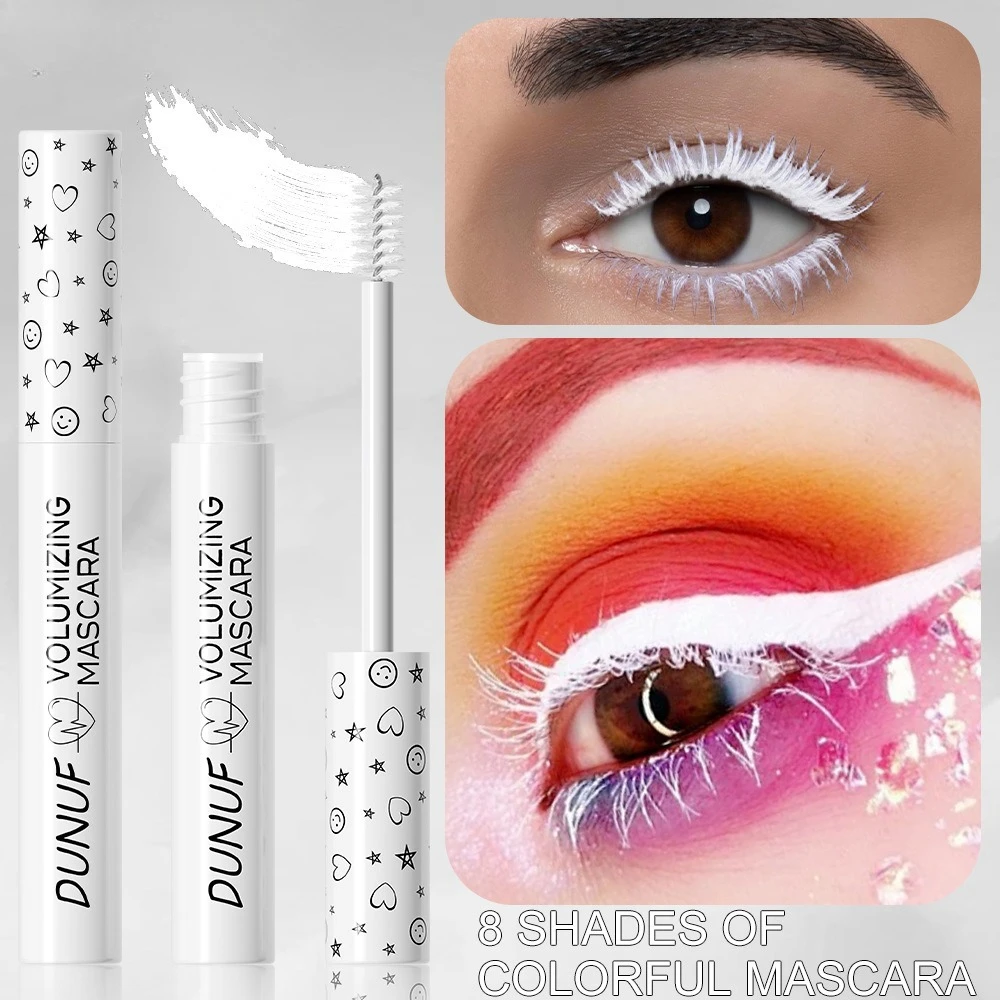 Kleur Mascara Waterproof Smudge Proof Volumizing Verlenging Curling voor Dames Meisjes Party Festival Make-up Langdurige slijtage