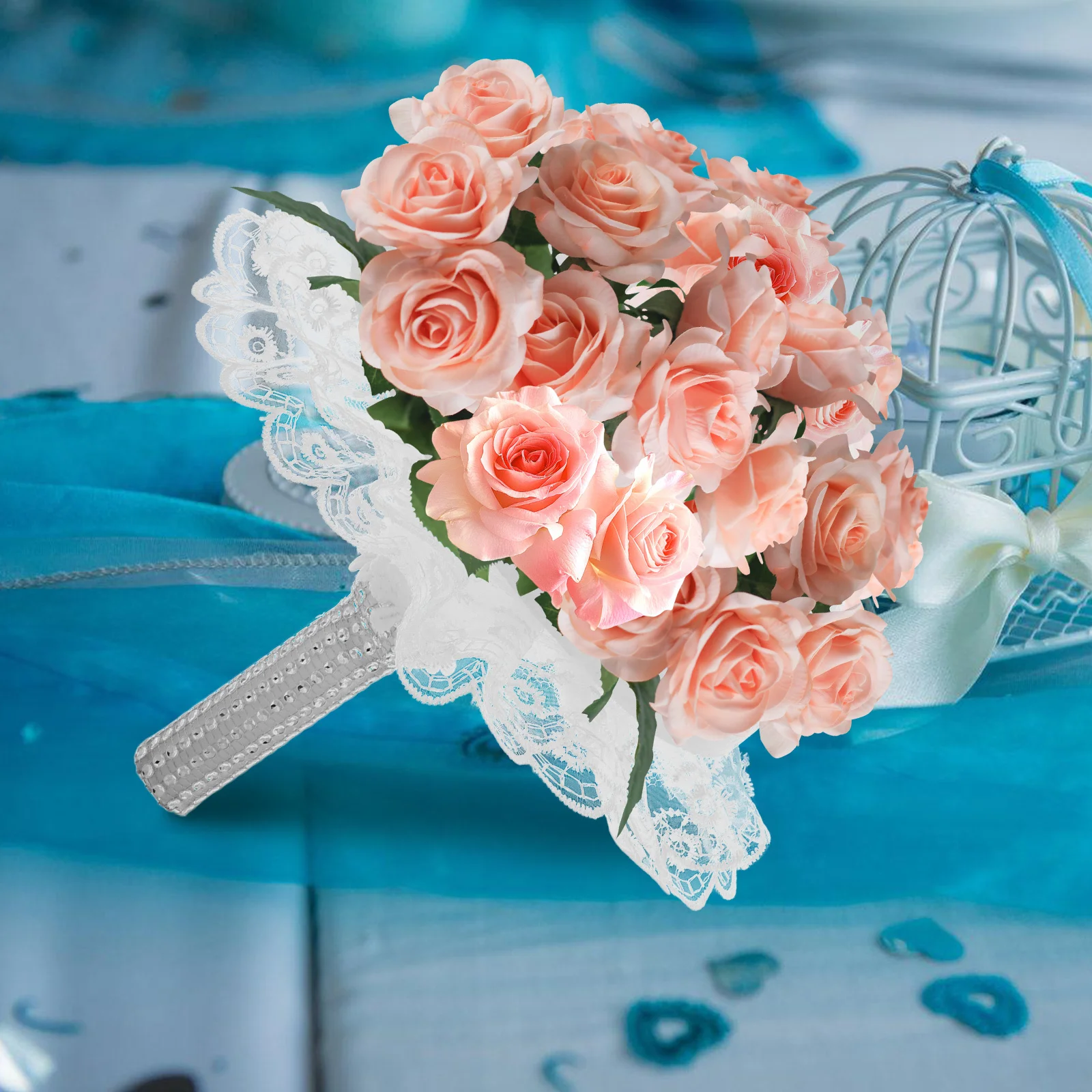 1 مجموعة حامل زهور اصطناعية رغوة قفص الدانتيل حافة Diy بها بنفسك باقة الزفاف لوازم الديكور ترتيب الزهور الدعم #1