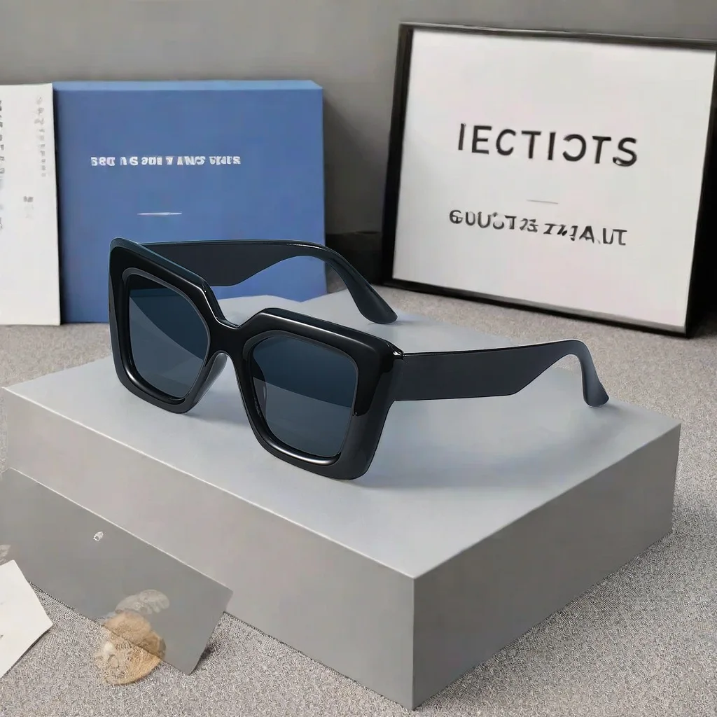 New Vintage Sunglasses Women Men Square Big Frame Sun Glasses Female Brand Designer Retro Shades Fashion Cat Eye Sunglasses