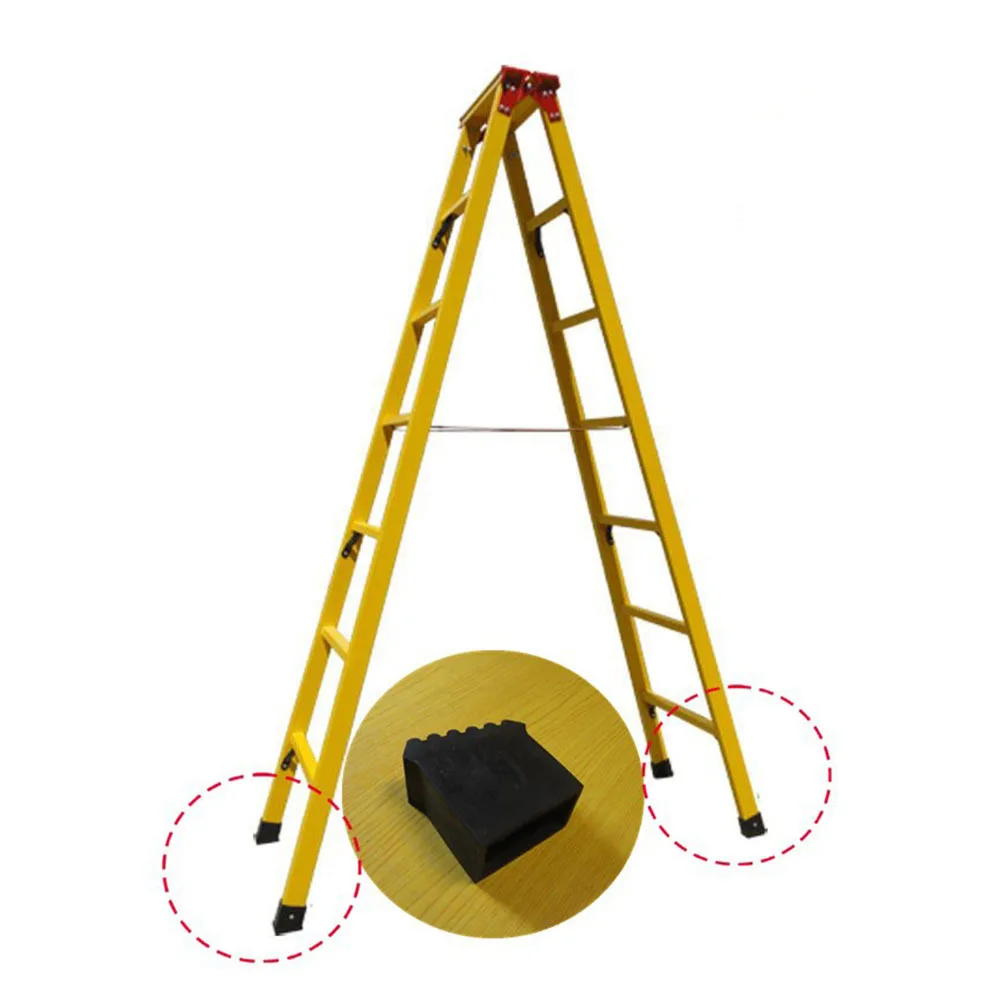 6Pcs Insulated Ladder Feet Covers Durable Rubber Non-Slip Ladder Foot Protector Replacement Mat for Home Construction