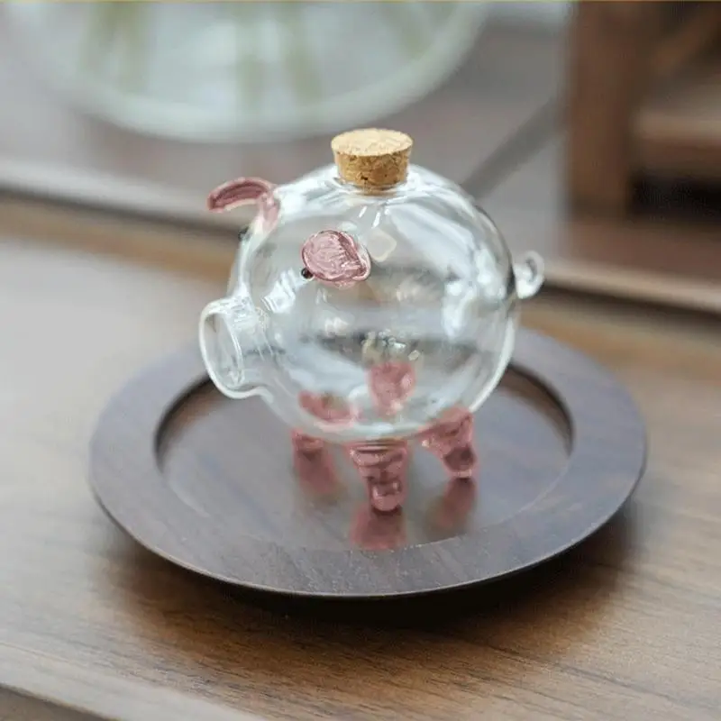 Mini Pig Money Jar Golden Beans Box Clear Jar Pig Shape Bank Portable Coin Bank Container Box Transparent Saving Box Gift