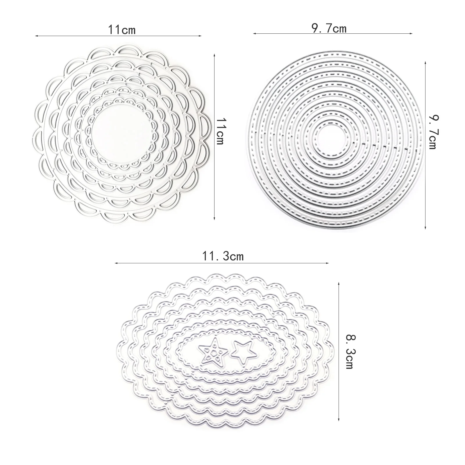 3 Sets Cuttting Dies for Card Making Metal DIY Cutting Die Frames Die-cuts Stencils for Scrapbooking Album Decoration