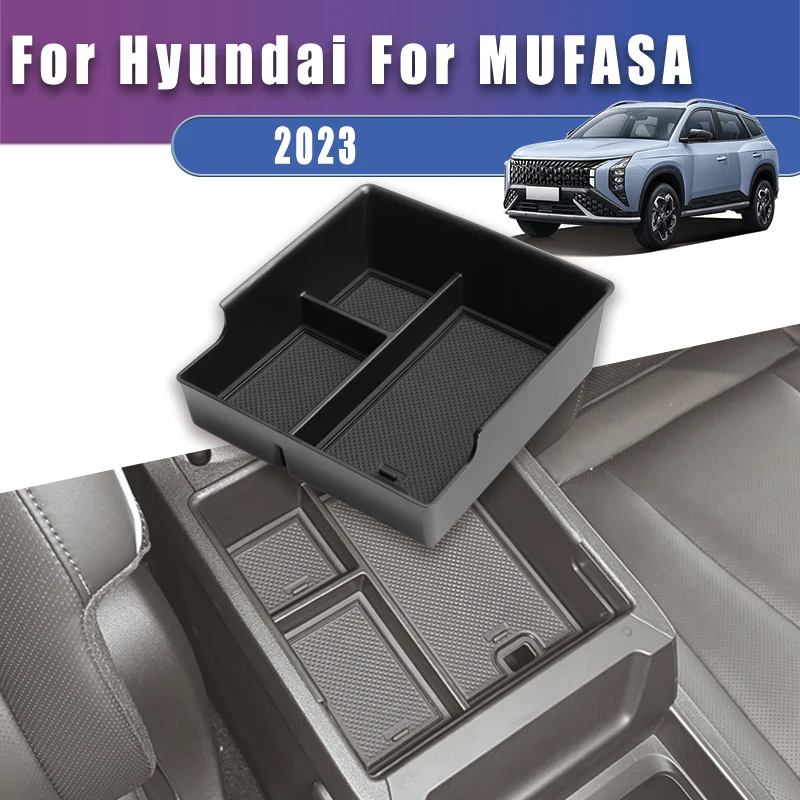 

Center Console Storage Box Custom Fit For Hyundai MUFASA 2023 Easy Installation Armrest Tray Bin Automotive Interior Accessories