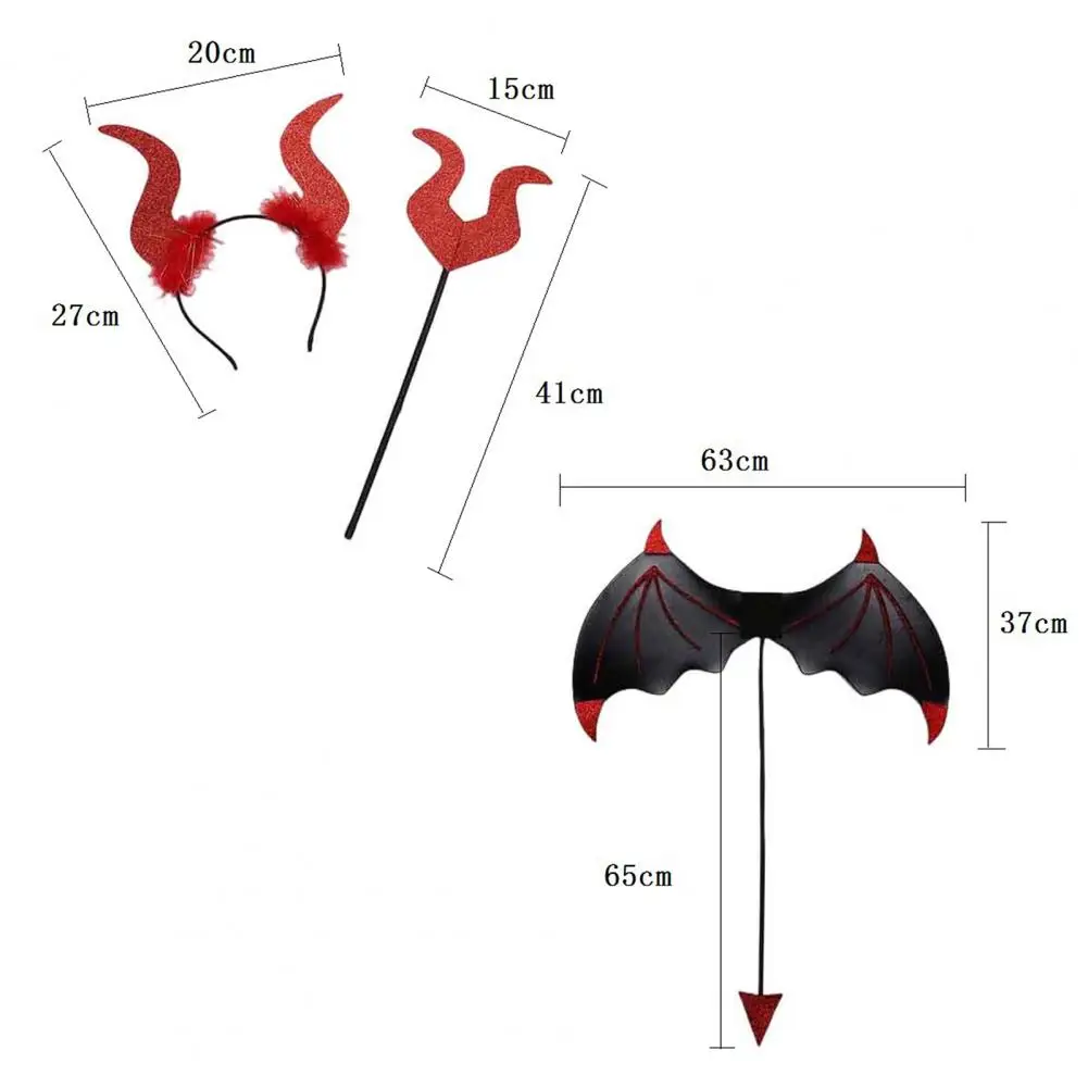 악마 날개 헤어 밴드 포함, 초경량 할로윈 코스프레, 코스튬 사진 소품, 검은 요정 드레스, 현실적인 외모, 1 세트