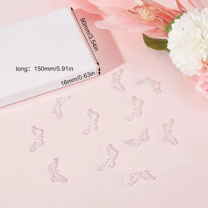 200Pcs Wings Beads Angel Wing Beads Transparent Clear Acrylic Bead Charms Christmas Guardian Angel Fairy Wing Loose Spacer Beads