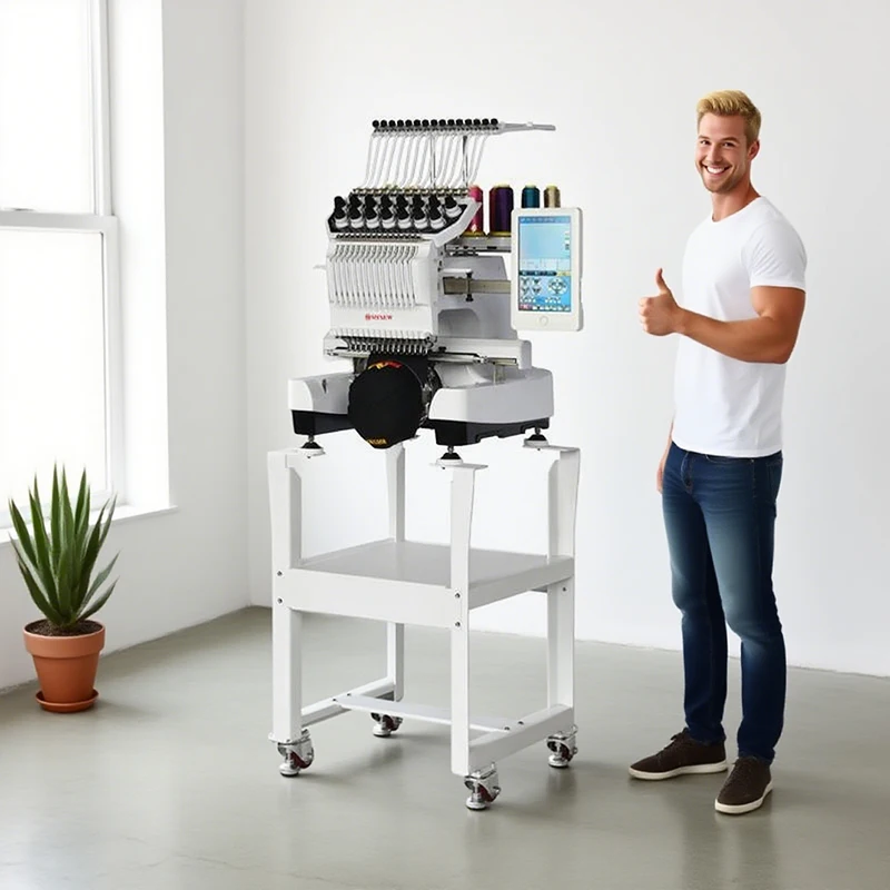 ماكينة تطريز صناعية برأس واحد عالية السرعة MYSEW MFS1500 ماكينة تطريز صغيرة محوسبة بالكمبيوتر الرقمي