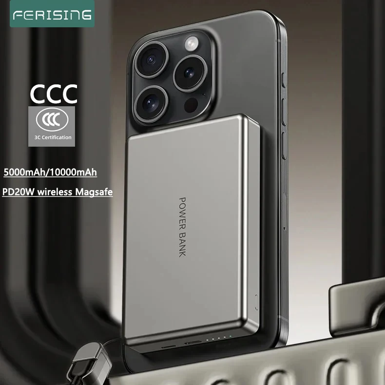 

[Сертификация CCC] Ультратонкий магнитный внешний аккумулятор емкостью 5000 мАч/10000 мАч, 20 Вт, беспроводной внешний аккумулятор Powerbank для IPhone Magsafe