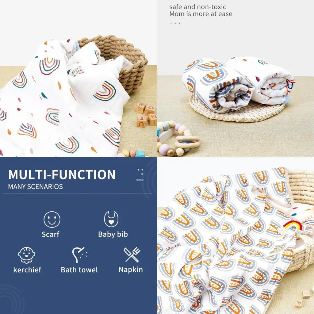 Cobertor absorvente gaze algodão 581F, 4 camadas, respirável para camas, chuveiro, presente