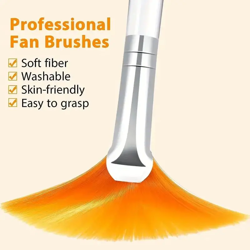 3 stücke weiche und vielseitige Fächer bürste für makellose Hautpflege-Anzüge für alle Haut, ideal für Masken, Cremes, Peelings