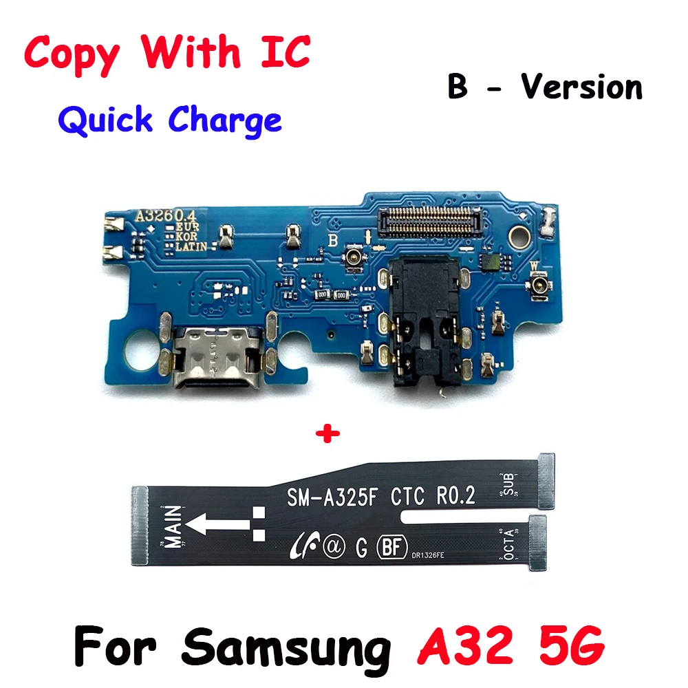 Cargador de carga rápida USB, Cable flexible de placa base principal para Samsung A22, A32, 4G, A24, 4G, A53, A54, 5G, A52, A72, A32