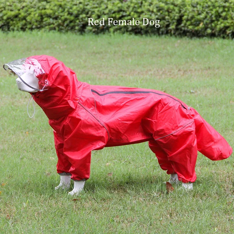 Impermeável de dupla camada com capuz para cães, à prova de vento e impermeável, poncho de chuva, cão ao ar livre, grande e médio, Pet Supplies,