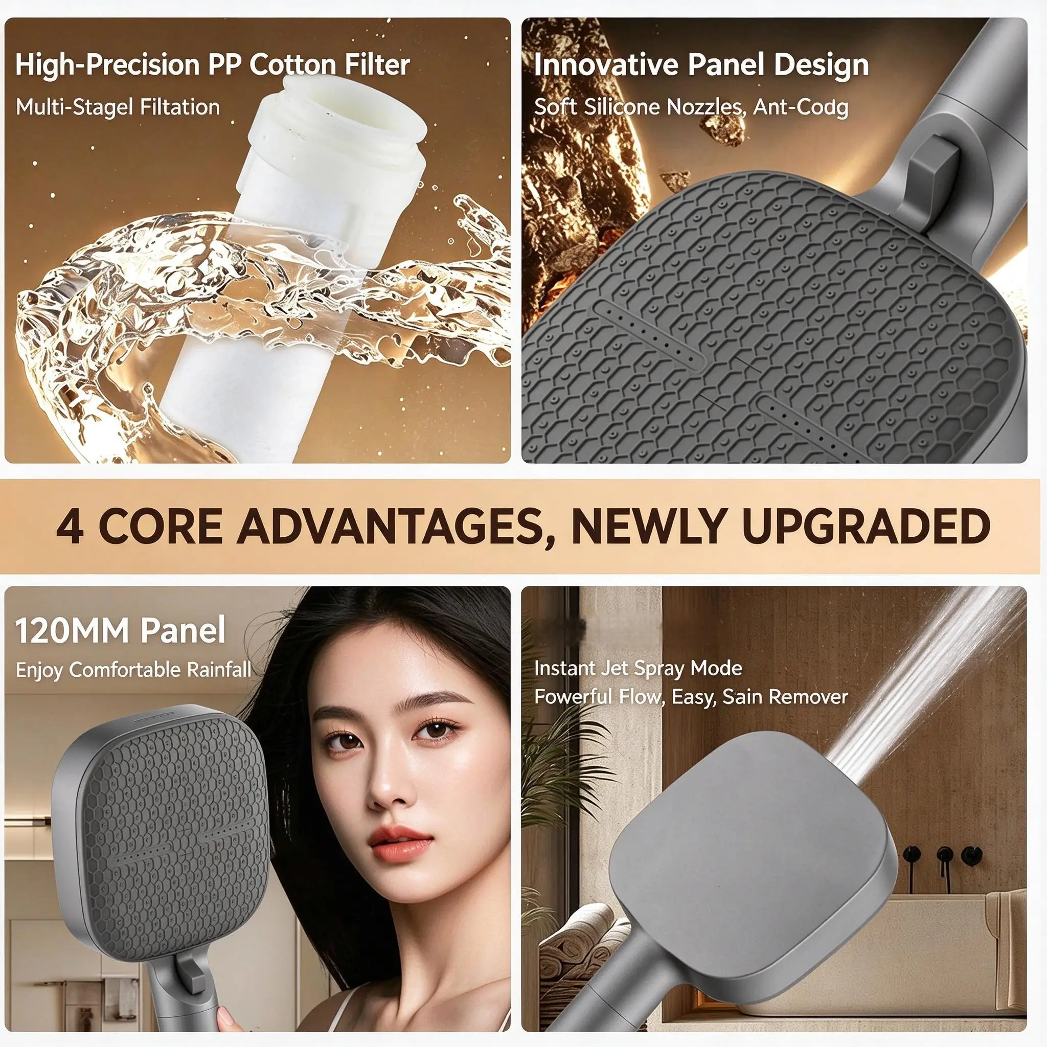 Kepala Pancuran dengan Filter, - High Pressure Shower Head Handheld ulasan dan harga