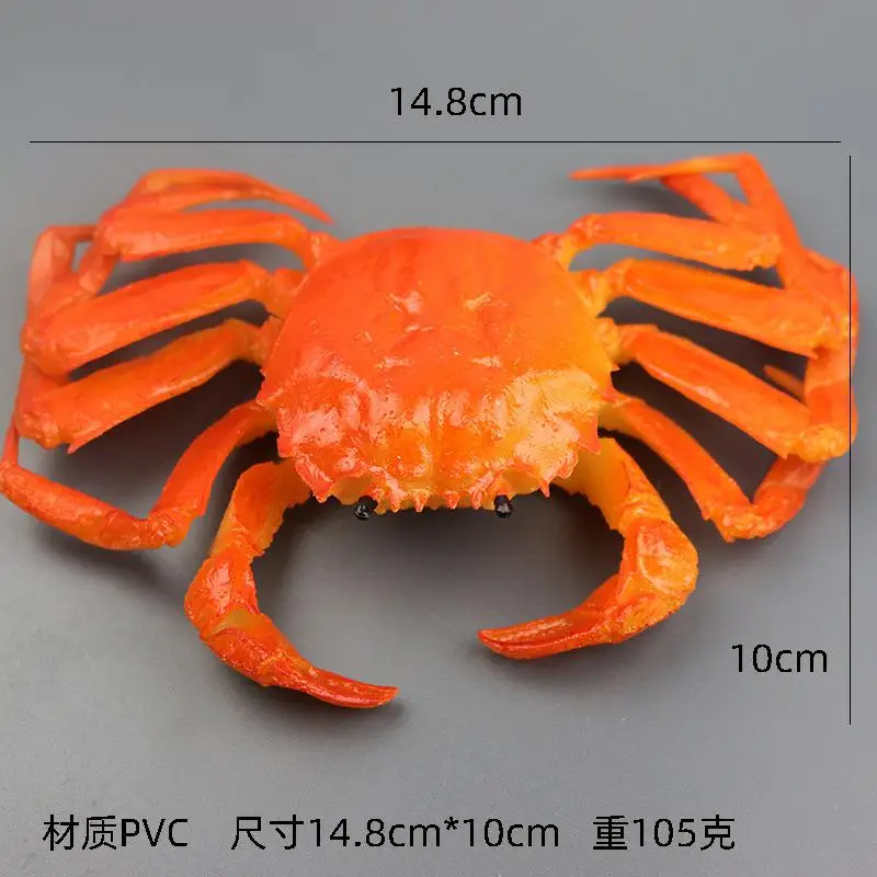 PVC gesimuleerd harig krabmodel, zacht plastic, zwemkrabornamenten, schietrekwisieten, garnalen, zeevruchten, massief