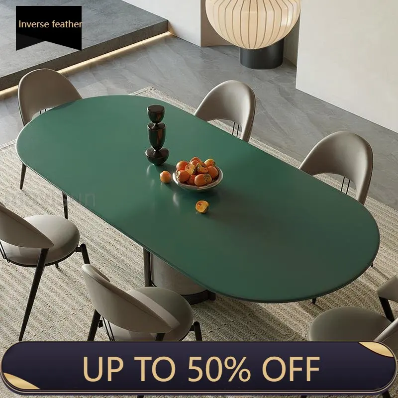 Simple Kitchen Dining Table Glossy Baking Marble Center Lacquer Desktop Dining Table Console Mesas De Jantar Kitchen Furniture