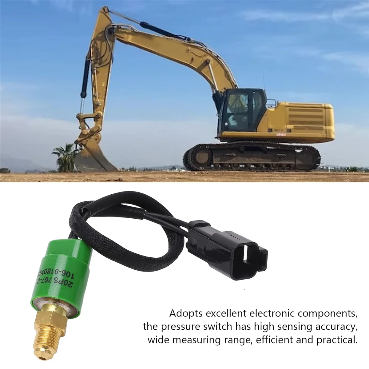 

106-0180X02 Pressure Sensor Air Conditioning Pressure Switch Excavator Accessories for CATERPILLAR