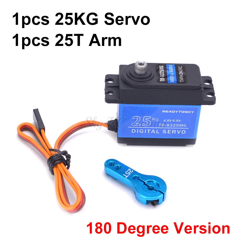 Waterdichte 20KG 25KG 30kg 35kg 40KG 60KG Servo's 180 270 360 Graden Grote koppel Digitale Servo Metalen Tandwielen 25T Arm Voor RC Auto