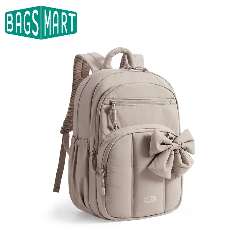 BAGSMART School Laptop Backpack for Women Large Capacity Casual Travel Daypack Multiple Pockets 15.6 inch College Computer Bag
