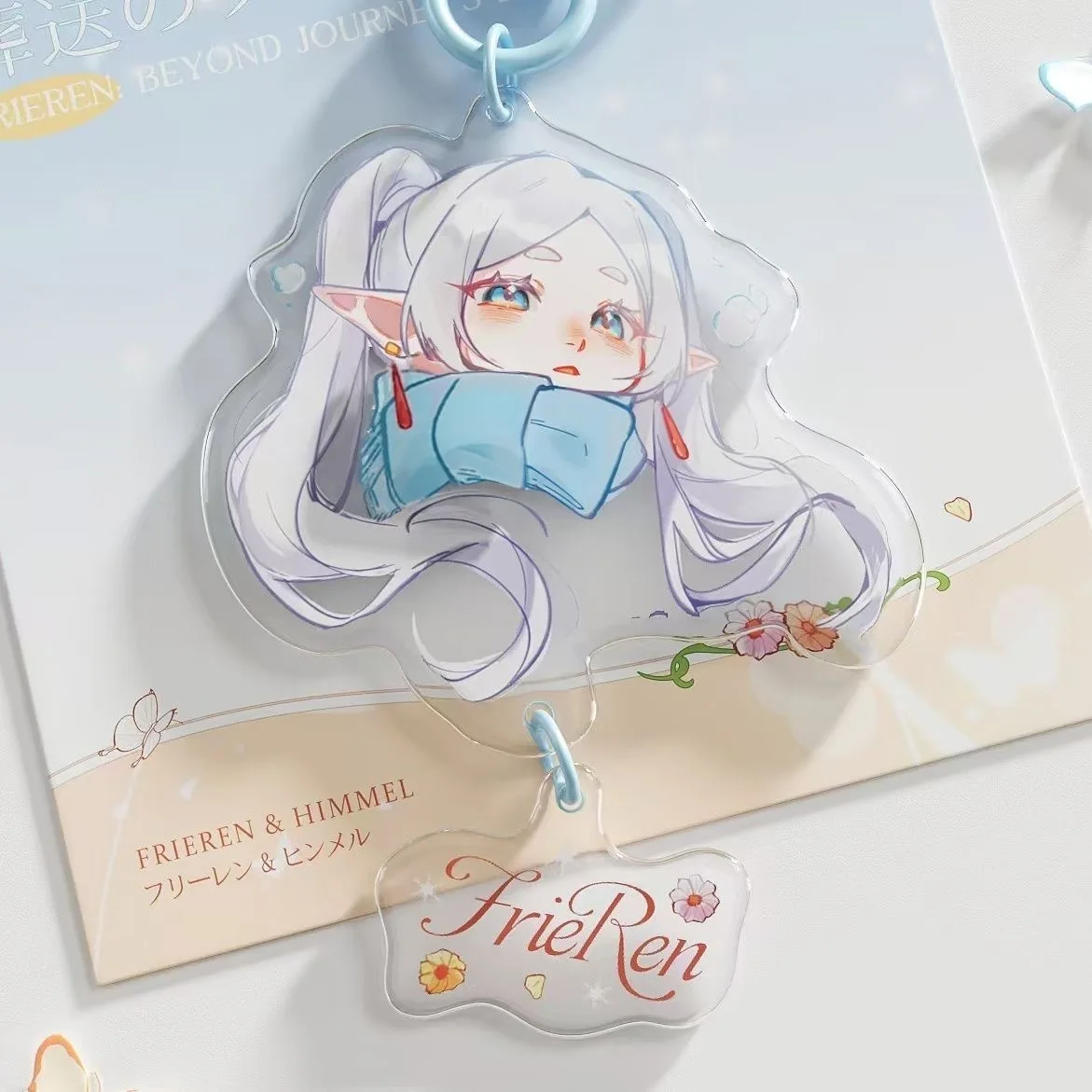 Anime Frieren at the Funeral Frieren Beyond Journey's End Keychain Kawaii Frieren Acrylic Keyring Bag Accessories Cosplay Props