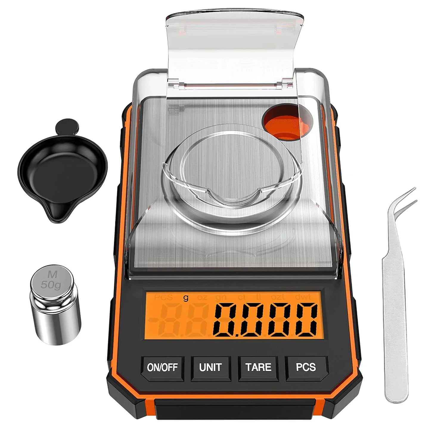 50g Portable Digital Milligram Scale,0.001g Precise Graduation,Professional Pocket Scale With 50g Calibration Weights Tweezers