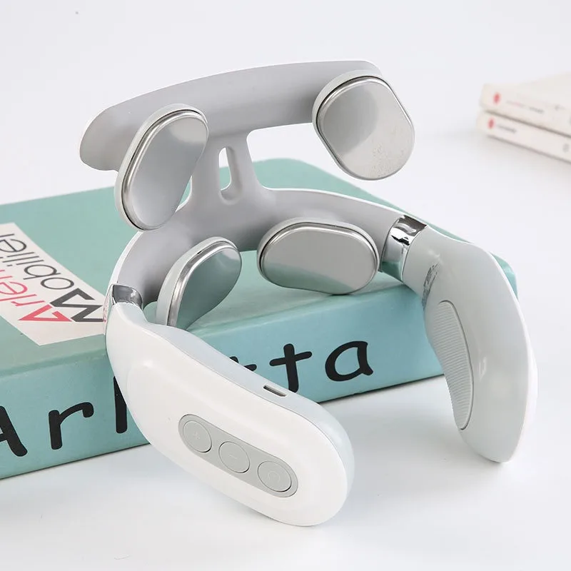 Máquina de masaje de cuello, 4 máquinas de calefacción para protección de cabeza y cuello, máquina de columna Cervical con vibración ligera y respiración