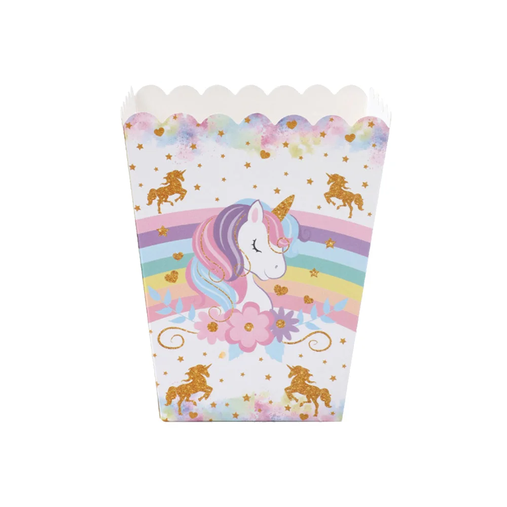 10 Stück Einhorn-Popcornboxen, Einhorn-Keksdosen, Süßigkeitenboxen, Baby-Shower- und Kindergeburtstags-Partyartikel, Einhorn-Geburtstagsdeko – Detail 2