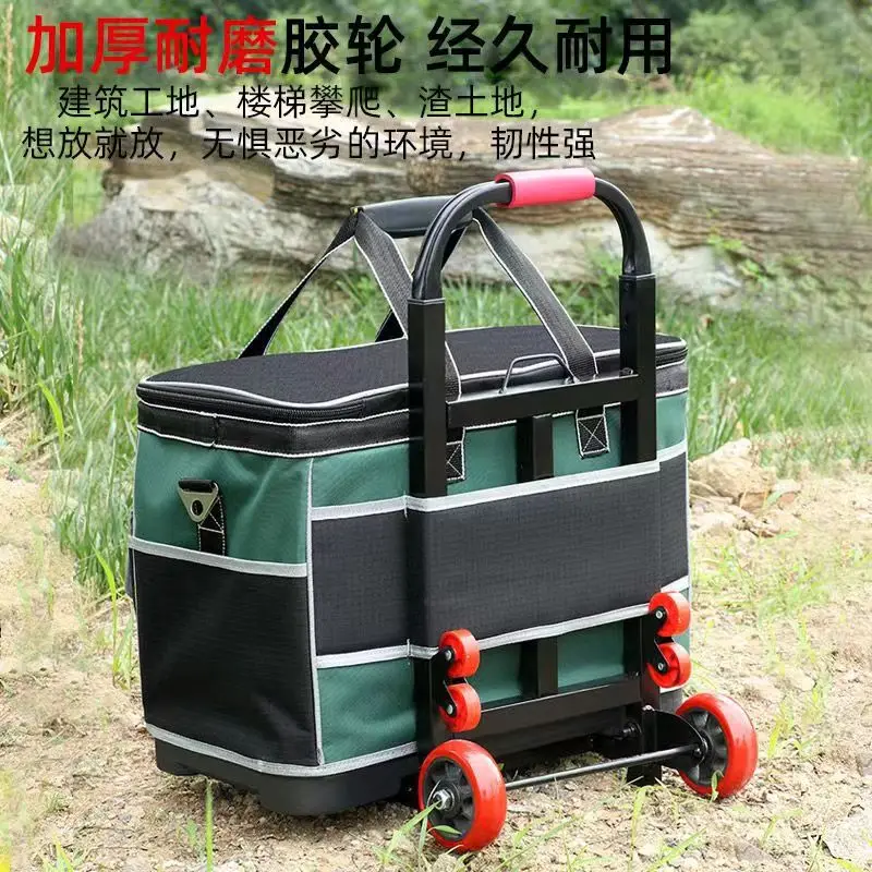 Canvas Pull Rod Tool Kit Square Large Capacity Durable Tool Bag Multifunctional For House Decoration