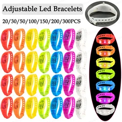 Adjustable LED Light Up Bracelet Music & Sound Activated Glow Bracelets Flashing Wristbands for Concerts Birthday Party Favors