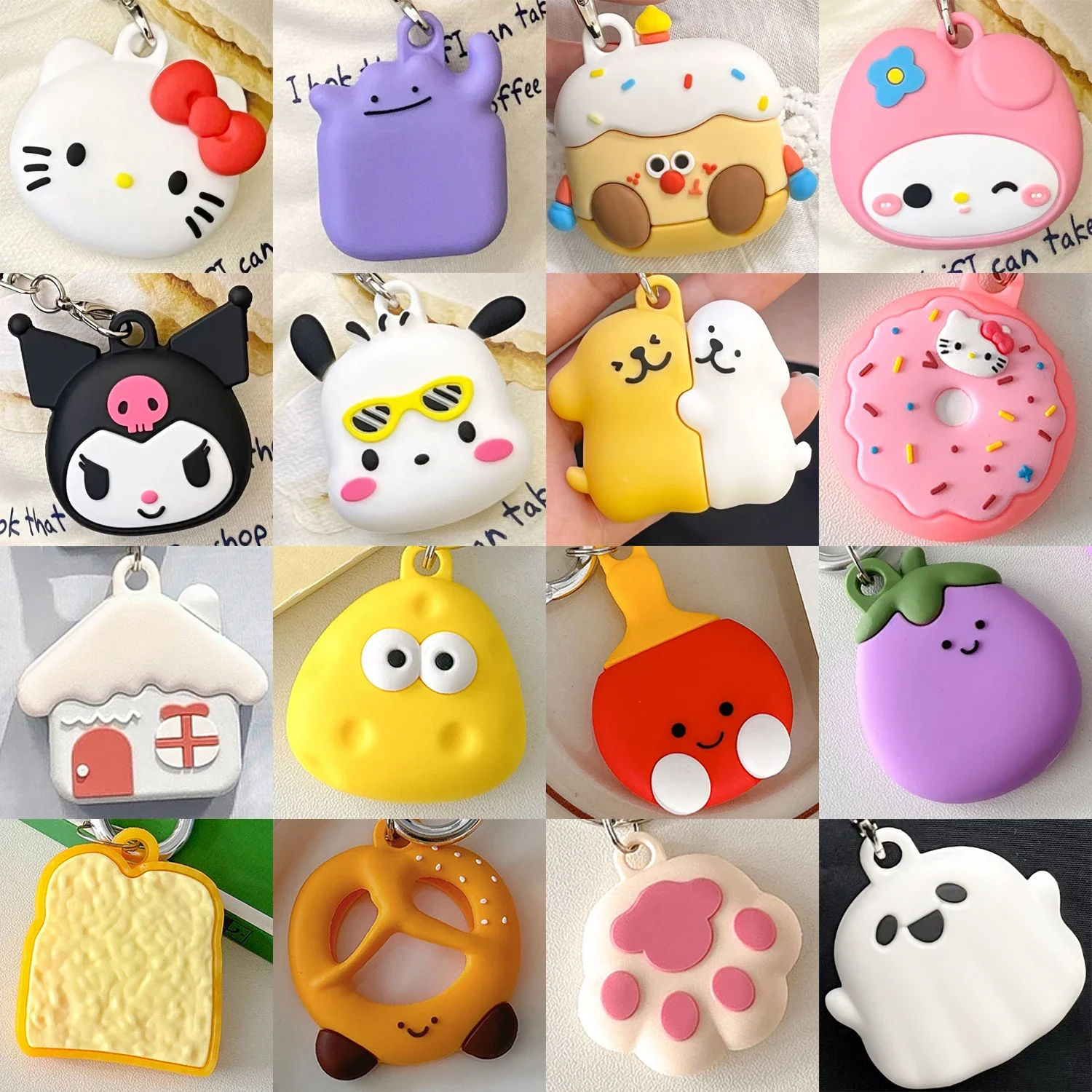 Cartoon silicone Soft Protective For AirTag Case Locator Tracker Keychain Shell for Air Tag Case Cover