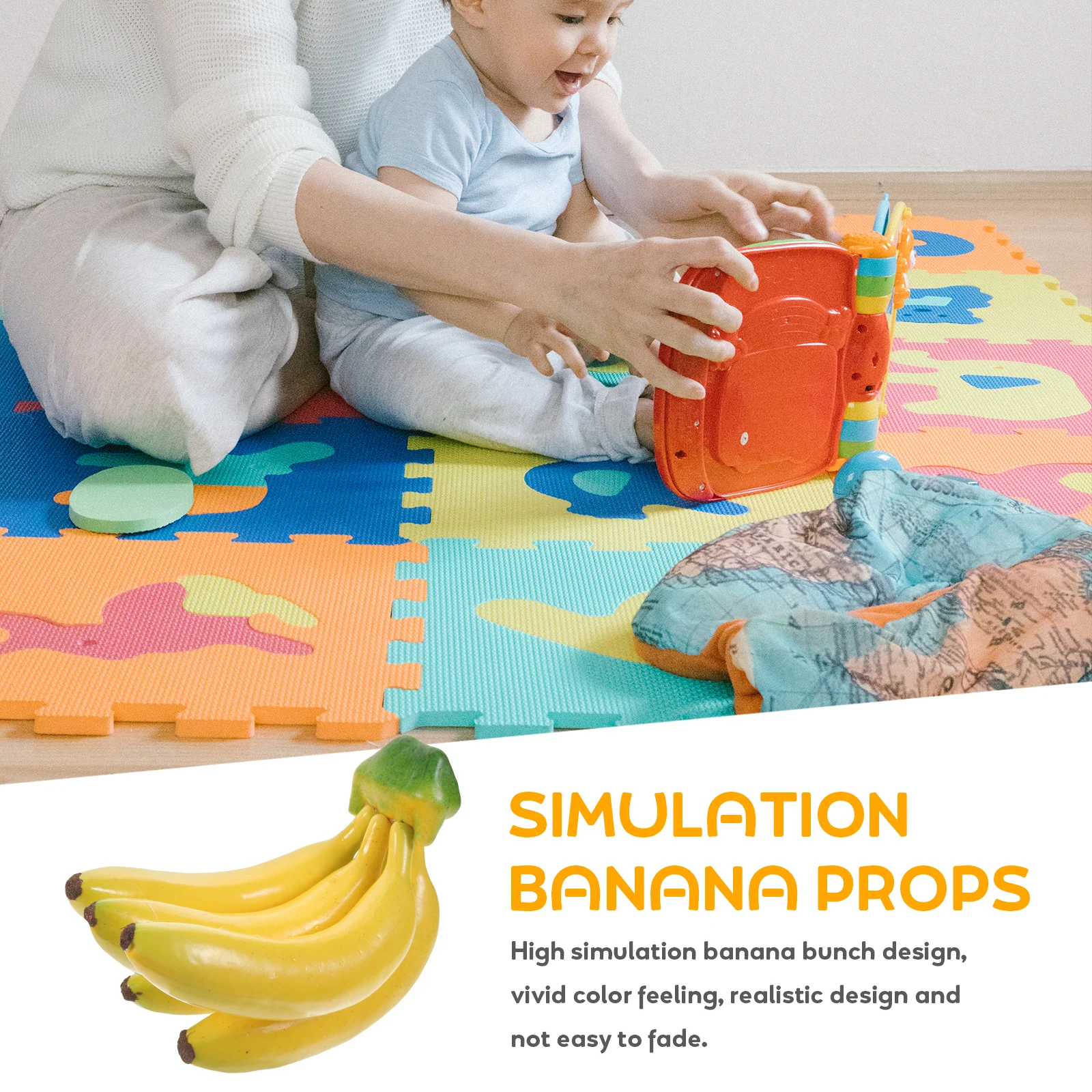 5 Artificial Banana Bunches High Simulation Decorations Photo Props Home Garden Realistic Fruits Model Lifelike Design Teaching